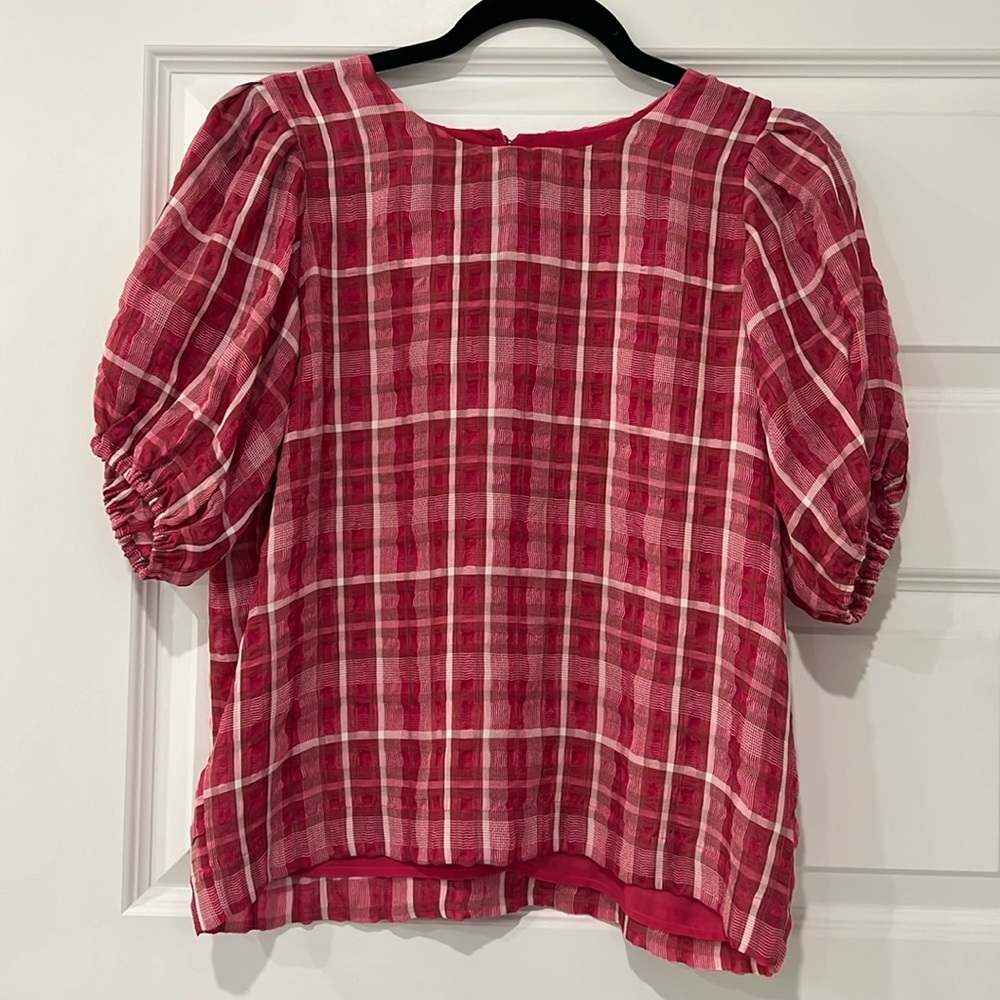 Madewell Pink Checkered Blouse